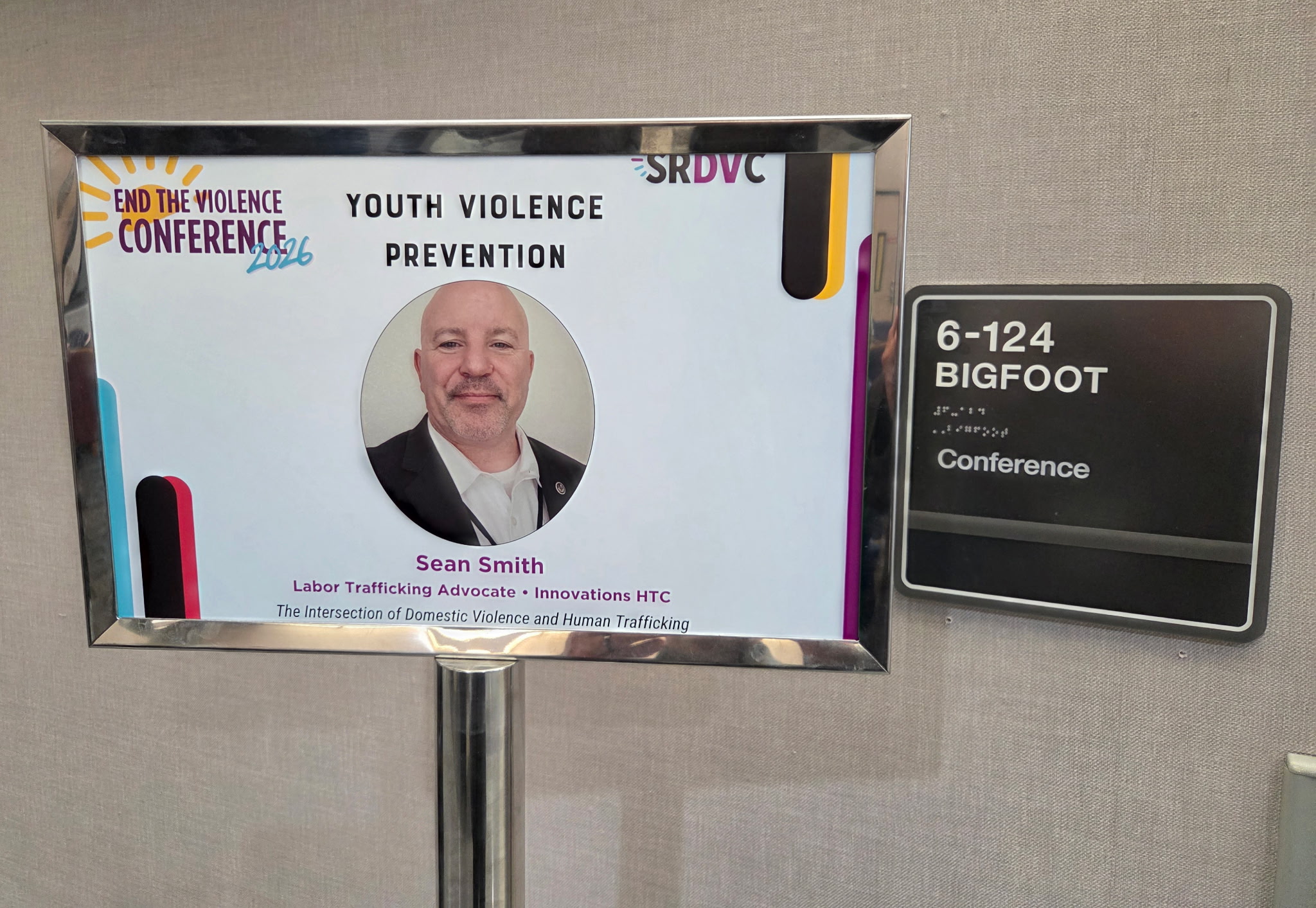 Display of Sean at the End the Violence Conference 2026. Youth Violence Prevention